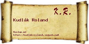Kudlák Roland névjegykártya