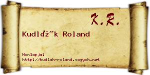 Kudlák Roland névjegykártya